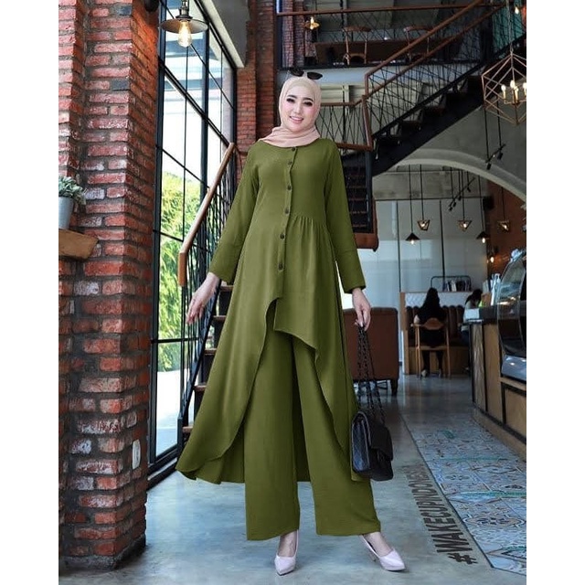 ELDE 17 - ST STORIA  Setelan baju gamis muslim terbaru Setelan Bahan moscrepe polos