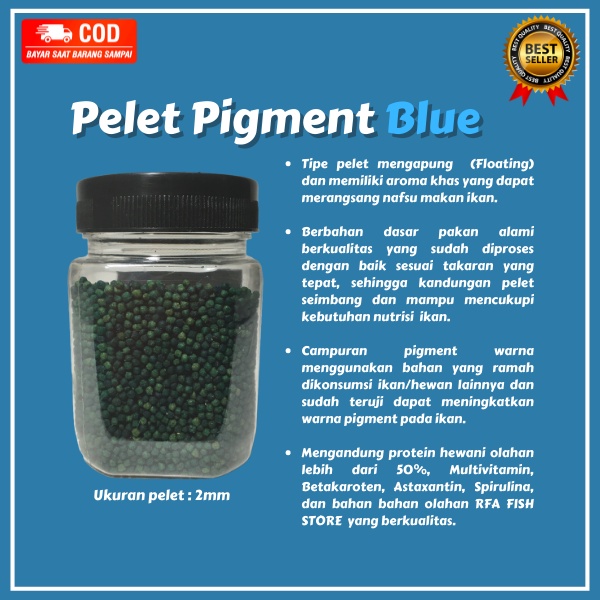 Pelet Pigment BLUE Kualitas Premium Untuk Pakan Ikan Predator Channa Varian Blue, Blue Pulchra, Stewarti, Andrao. Bukan Pelet el barca, Bang Fish, Fajar Arief