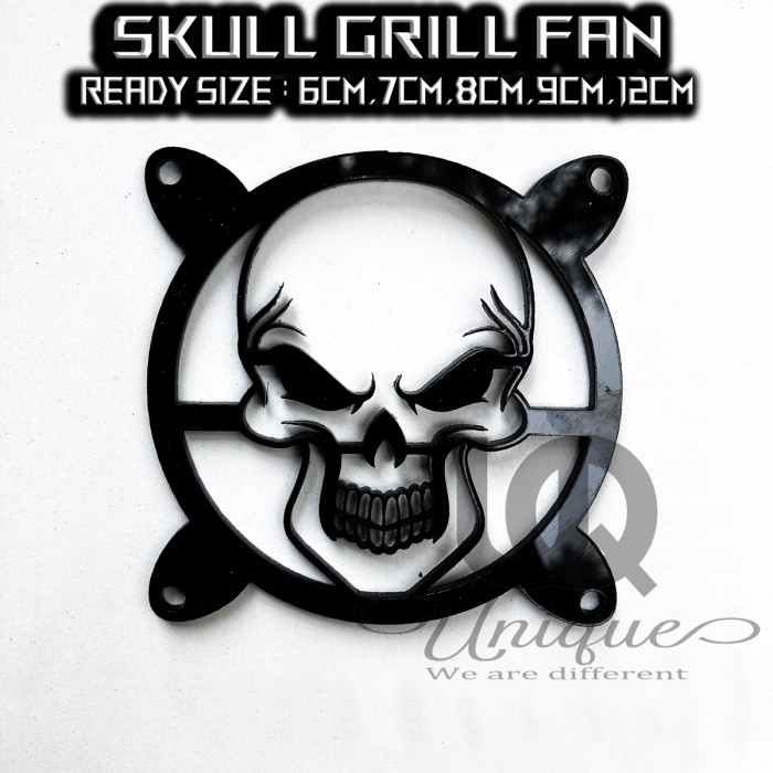 Skull Grill Fan / Ram Akrilik Pelindung Jaring Kipas Pc Komputer CPU