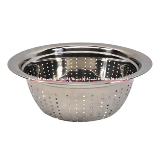 Krischef Fruit Basin 24cm Tempat Wadah Cuci Buah Buahan Sayuran Dengan Penyaring Saringan Stainless Steel Washing Fruit Vegetable Kris Chef Krisbow