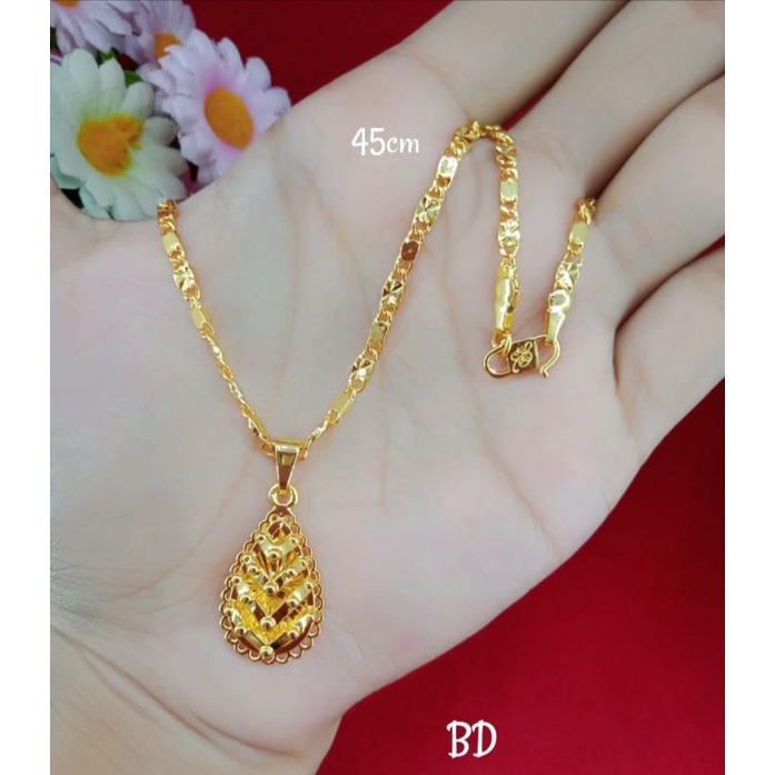 perhiasan kalung wanita dewasa emas muda kadar 35%