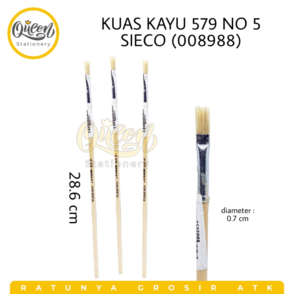 

1 PCS KUAS KAYU 579 NO 5 / KUAS LUKIS / ALAT MELUKIS / KUAS KAYU