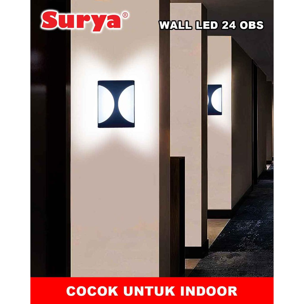 Surya Wall LED 24 W OBS Lampu Dinding Indoor Outdoor Cool Daylight SNI