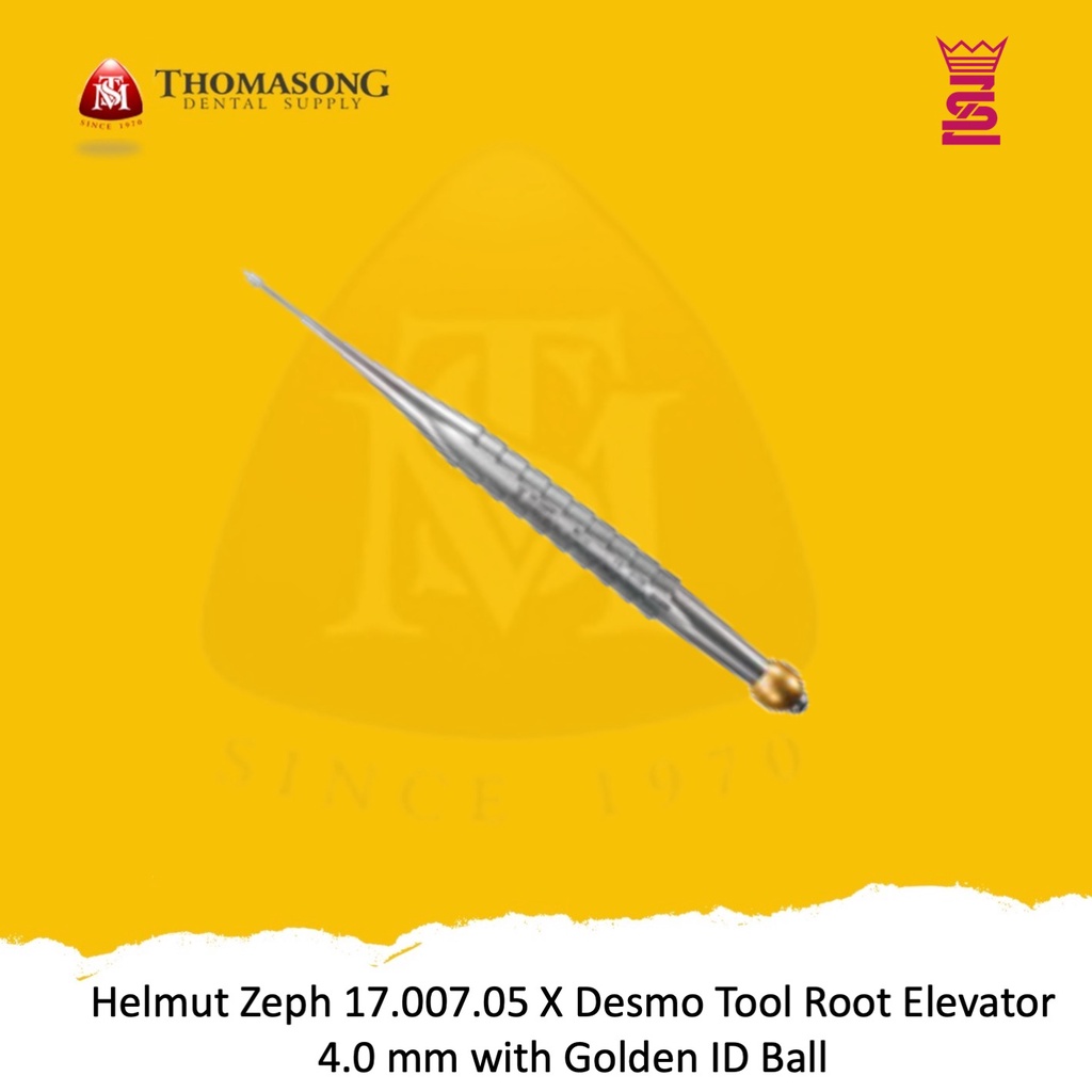 Helmut Zeph 17.007.05 X Desmo Tool Root Elevator 4.0 mm with Golden ID Ball