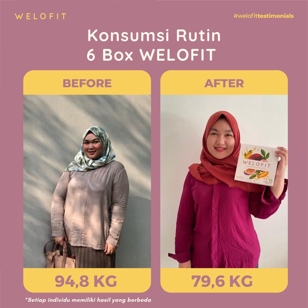 WELOFIT Weight Loss &amp; Fit - 1 BOX / Suplemen minuman Diet Aman Ibu Menyusui Bahan Alami Herbal Bisa untuk Meningkatkan Daya Tahan Tubuh &amp; Antioksidan