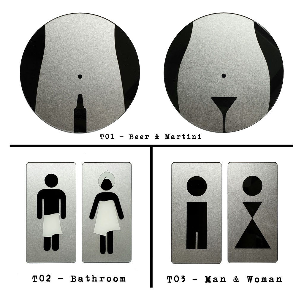 Sign Akrilik Pintu ICON TOILET - Signage Cafe / Restaurant