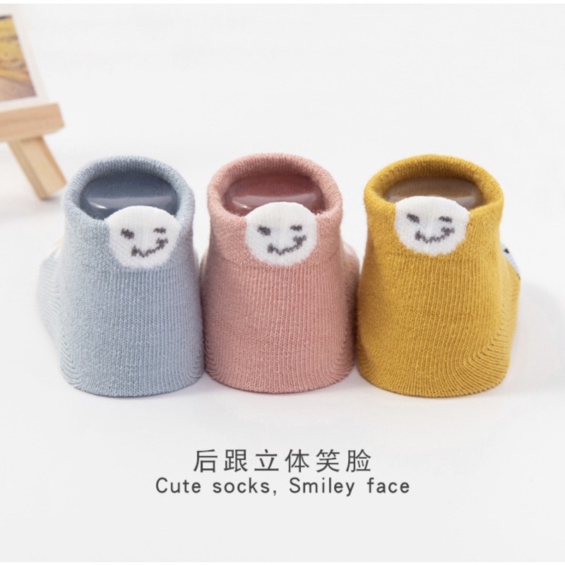 Kaos Kaki Pendek Anak Bayi Unisex Antislip Animal Smiley / Baby Socks