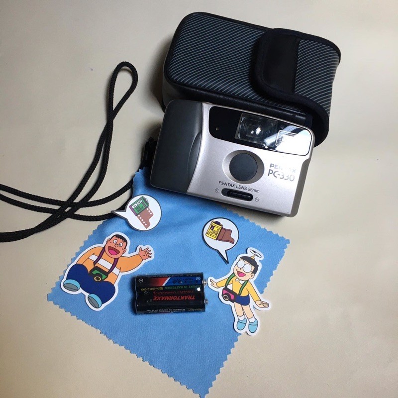 kamera analog 35mm PENTAX PC-330 mulus bonus baterai, stiker dan lap pembersih