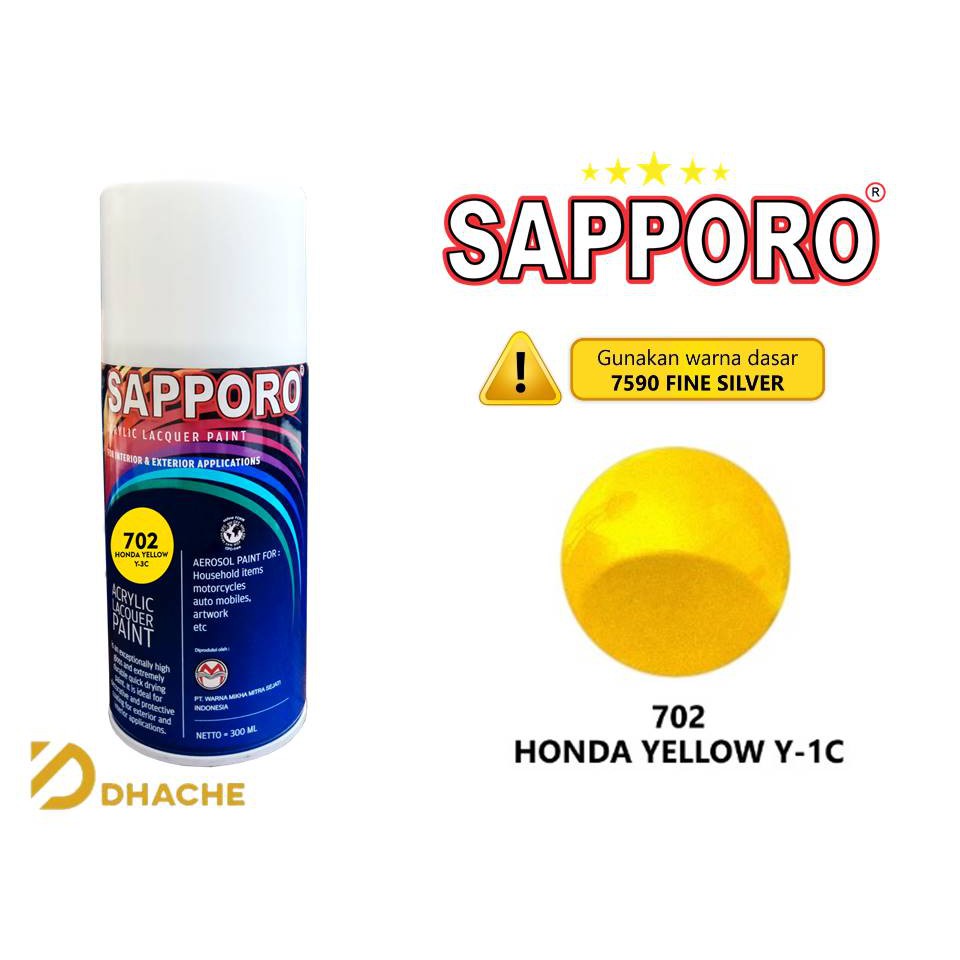 Cat Semprot Sapporo 702 Honda Yellow Y-1C Candy Tone spray cat semprot 300ml