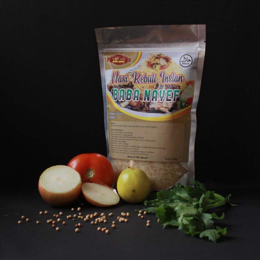 

Basmati | Nasi Kebuli Instan BABA NAYEF 350gr plus Bumbu