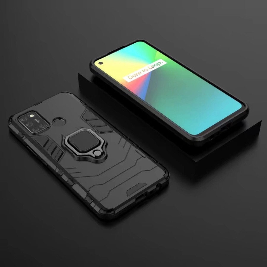 CASE REALME 7i REALME C17 OPPO RENO 4F F17 PRO MAGNETIK ARMOR HARDCASE COVER IRING KICK STANDING