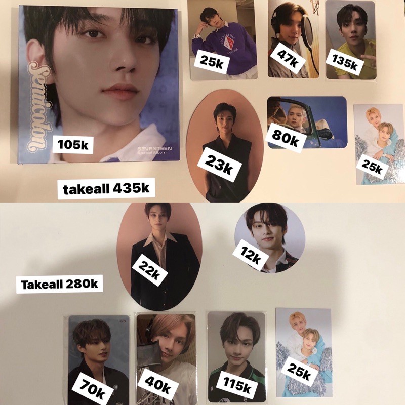 JUN JOSHUA semicolon fallin flower flfl caratland hmv pc tc circle oval mini card benefit yizhiyu