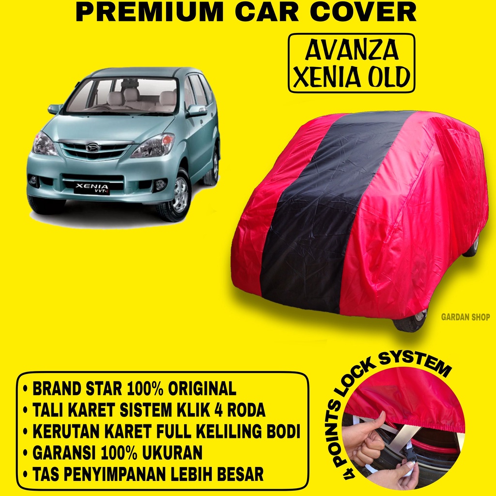 Body Cover AVANZA XENIA OLD MERAH HITAM Penutup Bodi Mobil Avanza Xenia Old Waterproof PREMIUM