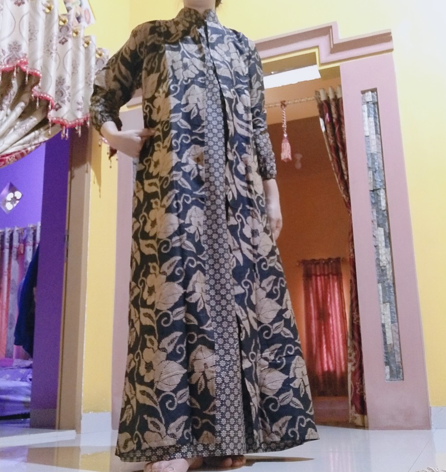 Gamis Batik Cardi Busui Syari Maxi Ndoro Jowi Best Seller, Gamis Batik Pekalongan, Batik Terlaris