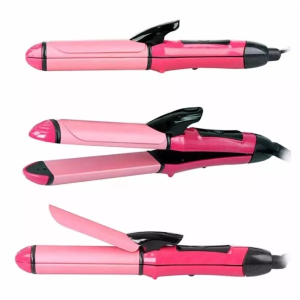 Hair Beauty Set 2in1 Keriting + Pelurus Nova NHC 200 / Curly Rambut Serbaguna Hair Styling Termurah Bagus/ Catokan Mini Pelurus Rambut Profesional Salon Smoothing / Nova Catokan 2IN1 Pelurus dan Pengeriting Rambut