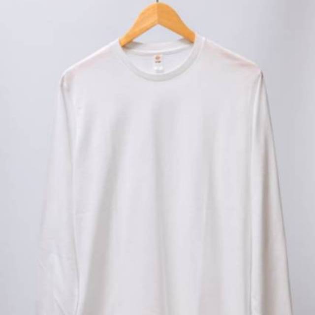 KAOS POLOS LENGAN PANJANG COMBED 30s PUTIH