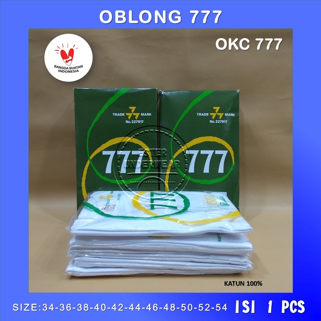 KAOS OBLONG PRIA 777 KANCING OKC 777  ISI 1 Pcs BAHAN KATUN