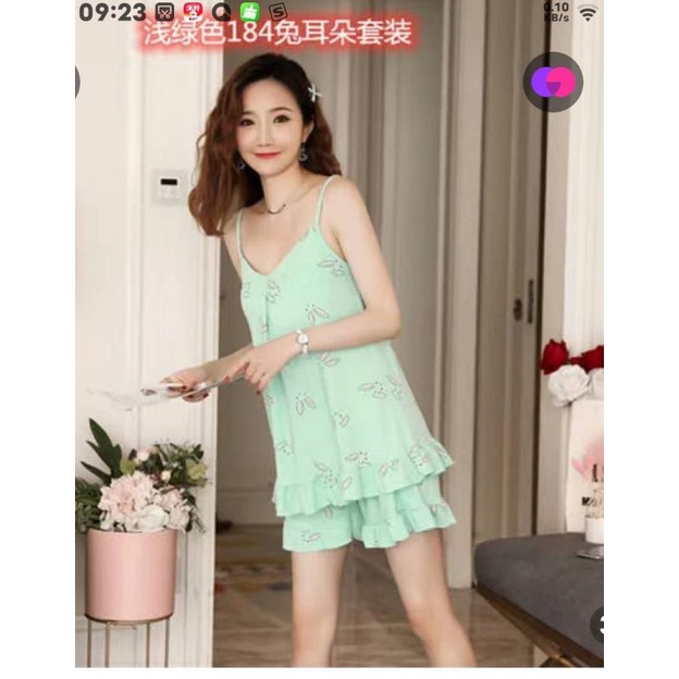 Piyama tanktop bra Wanita / set hotpant tali sexy / Sleepwear Wanita / Baju Tidur tank bra /Pajamas-7