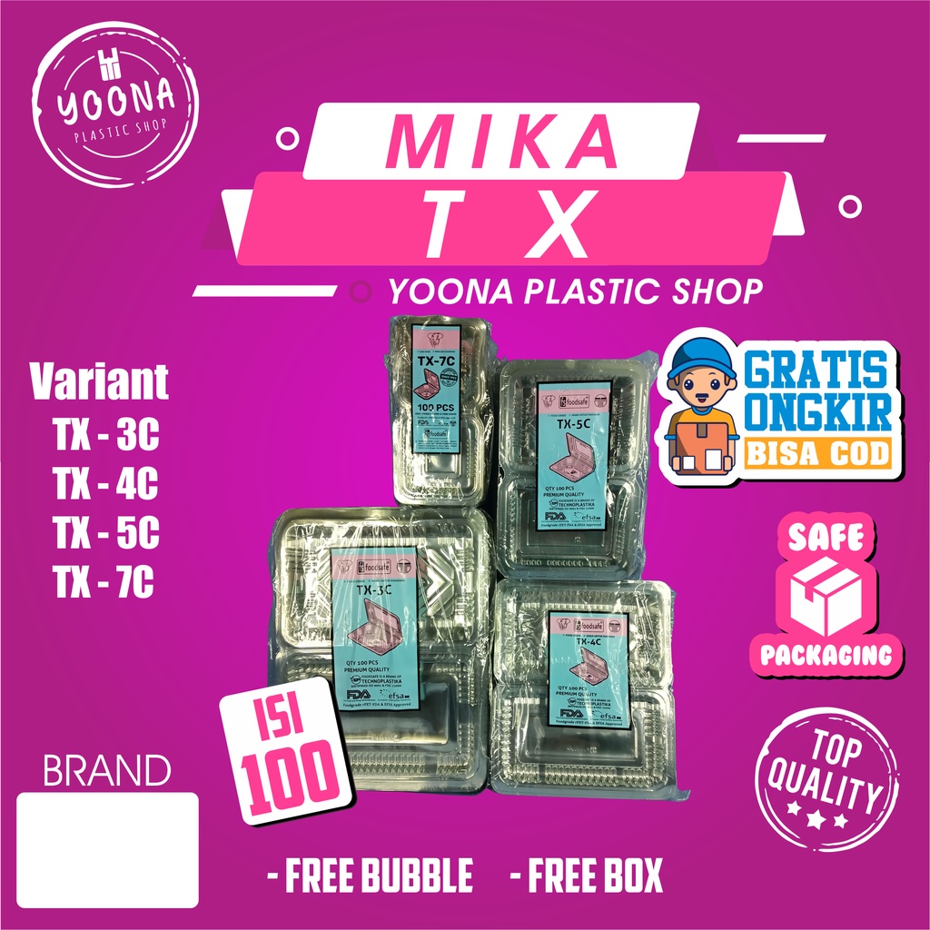 Mika ukuran 5C / Mika Kue TX-5C/ Mika Jajan Pasar / Mika Tempat Nasi Kuning / Mika Kotak Plastik