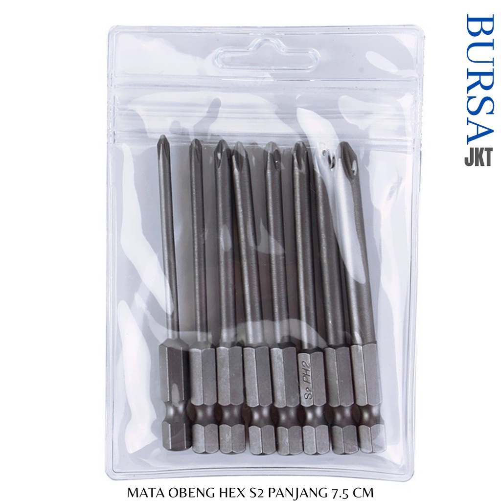 MATA OBENG TORX BITS SET MAGNETIC HEX SHANK S2 1/4 PANJANG 7,5 CM