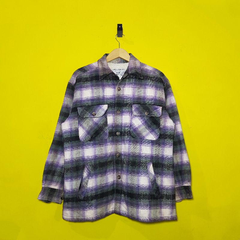 SEA HOP vintage veterano wool flannel shirt/jacket with sheralpa inner (JAKET/KEMEJA FLANEL)