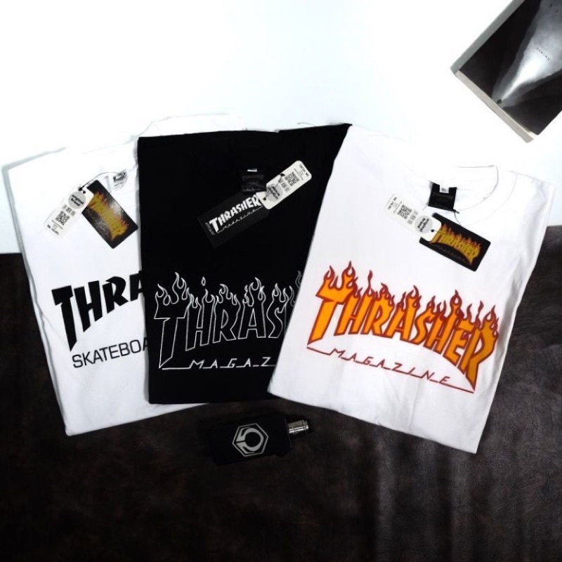 KAOS THRASHER HITAM & PUTIH/ BAJU THRASHER / TSHIRT THRASHER  / MIRROR ORIGINAL 1:1