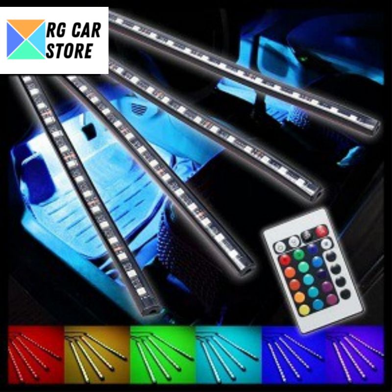 LAMPU LED KOLONG MOBIL 12 TITIK PLUS REMOTE/ATMOSPHERE LAMP PLUS REMOTE DIJAMIN PNP BERKUALITAS