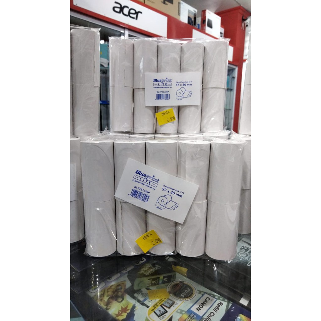 Kertas Thermal/ Struk /Kasir/ EDC /Paper Roll BLUEPRINT 57x30 mm