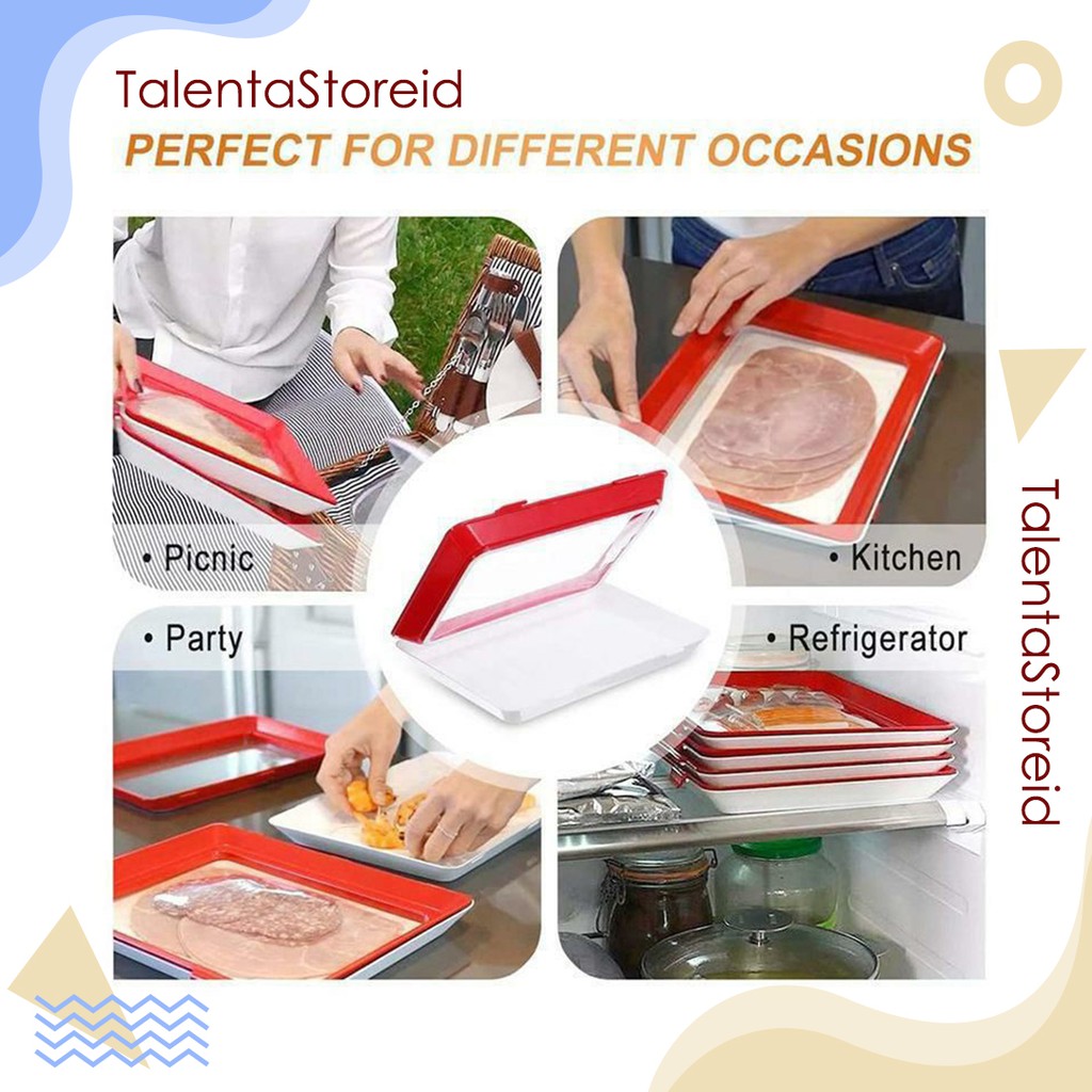 Tempat Makanan Vacuum Food Tray Clever Creative food Preservation Tray Food Organizer Kulkas