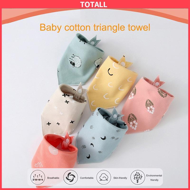 COD Handuk Bayi Saliva Double Snap Button Kepala Bayi Baru Lahir Bib Segitiga Scarf-Totall