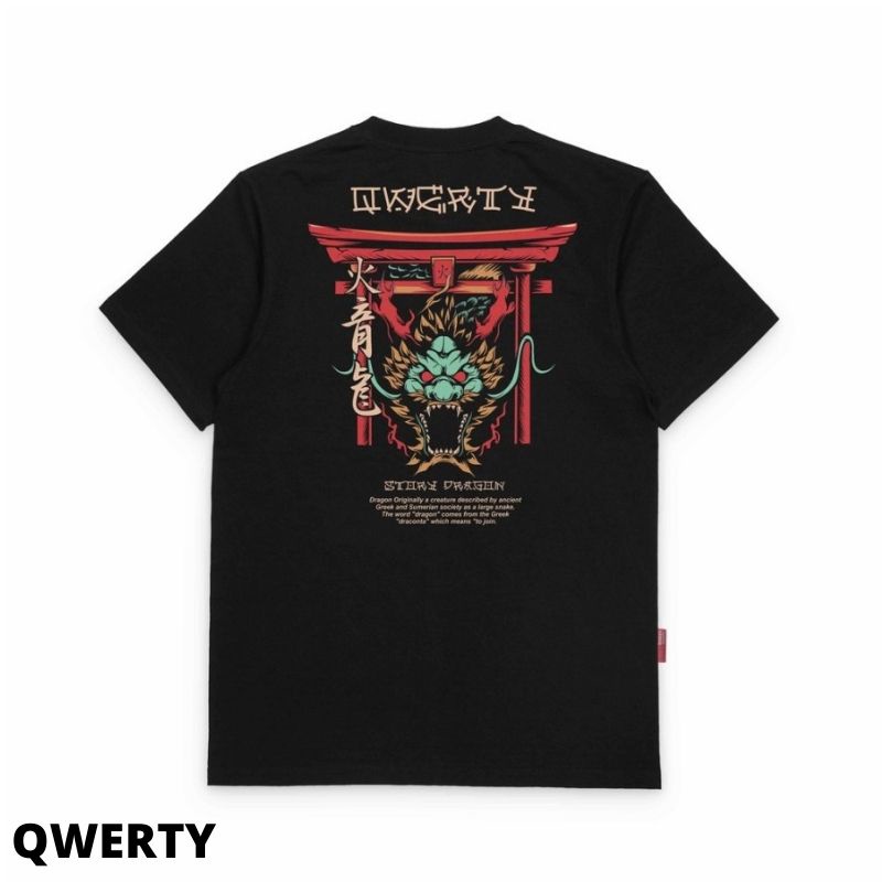 Qwerty T-Shirt - Dragon - Kaos Qwerty Hitam