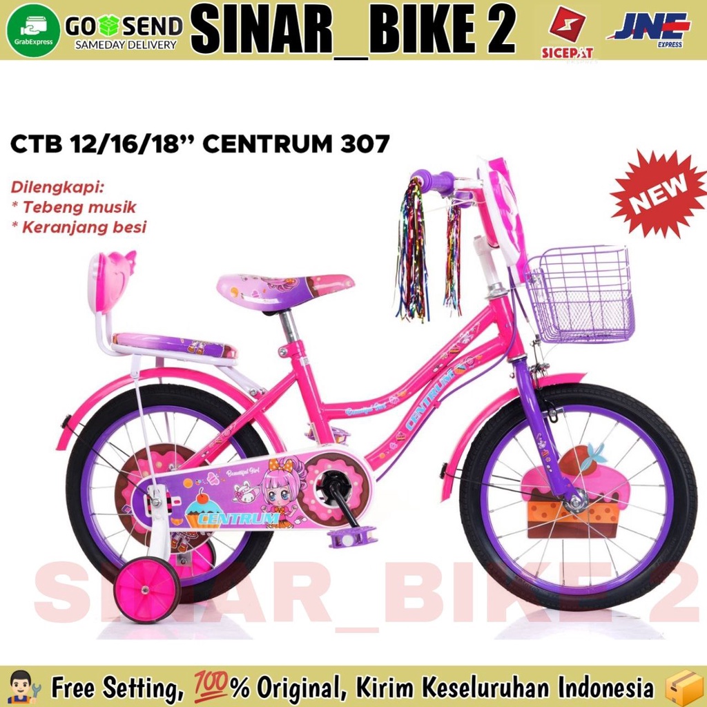 Sepeda Anak Perempuan MINI CENTRUM CT 307 Ukuran 12 16 18 Inch