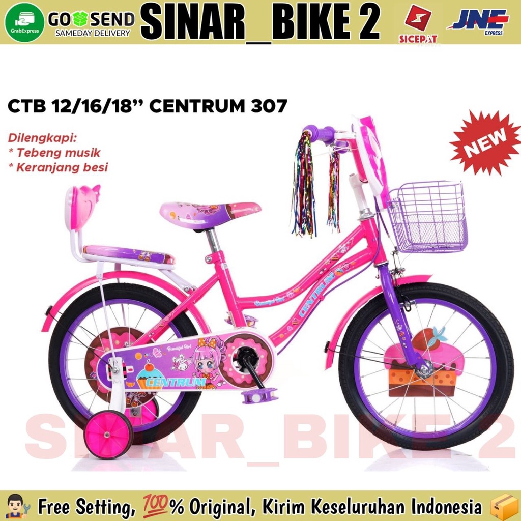 Sepeda Anak Perempuan MINI CENTRUM CT 307 Ukuran 12 16 18 Inch