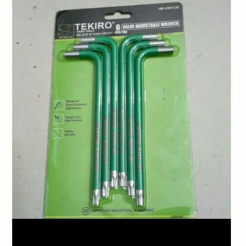 tekiro HK AW1230 kunci L klep motor set 6 pcs valve adjustable wrench