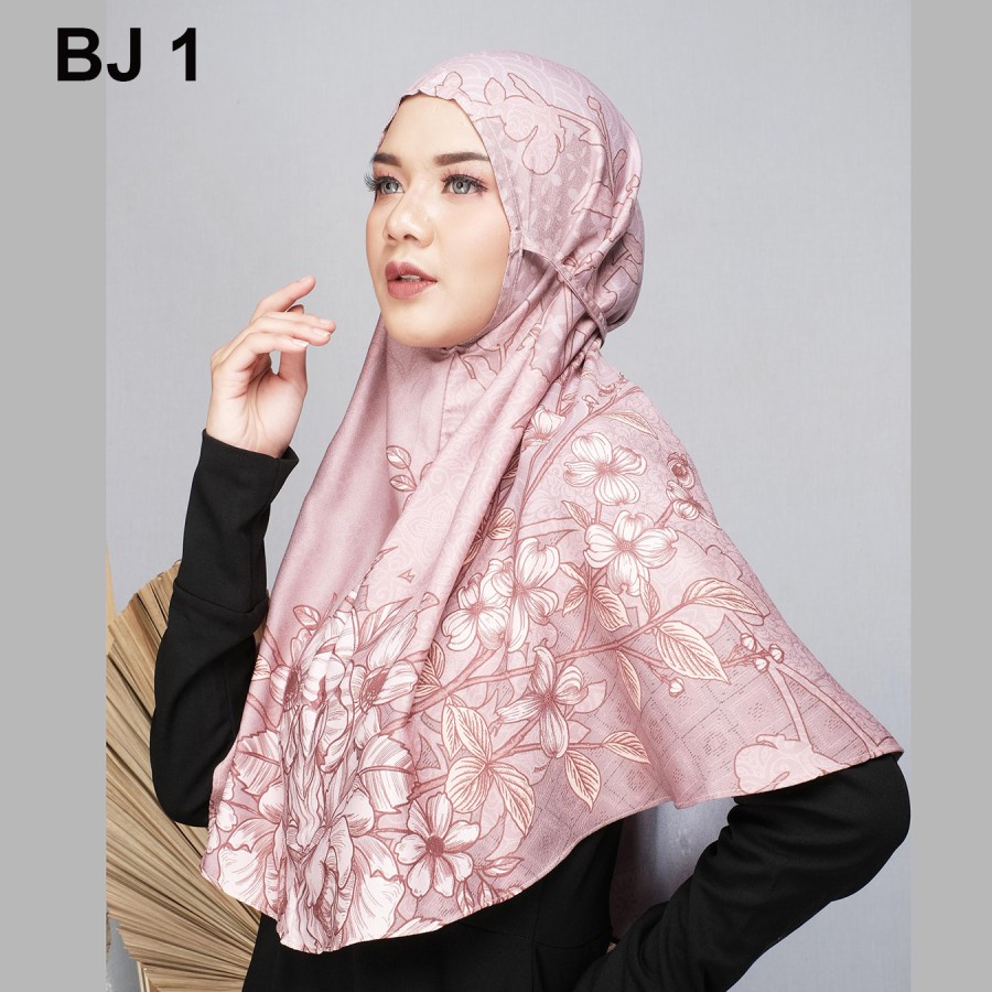 HIJAB KHIMAR INSTANT BERGO TALI MOTIF - BJ 1