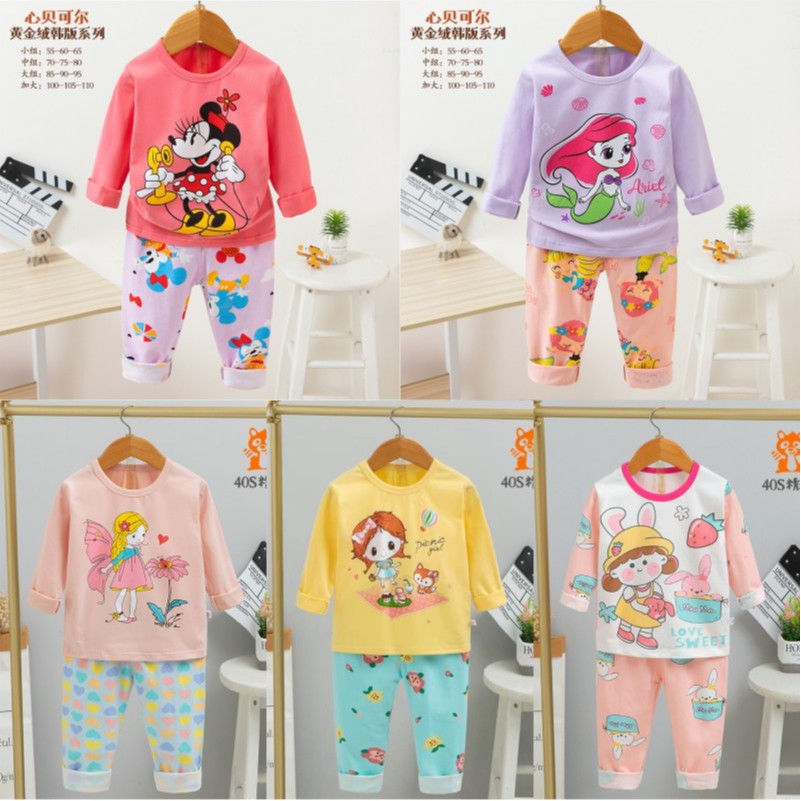 Piyama Anak / Baju Anak Lengan Panjang Import Perempuan Usia 1-9 Tahun