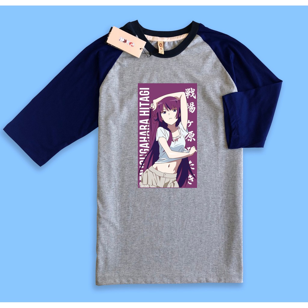 Kaos Raglan Anime Senjougahara Hitagi Bakemonogatari