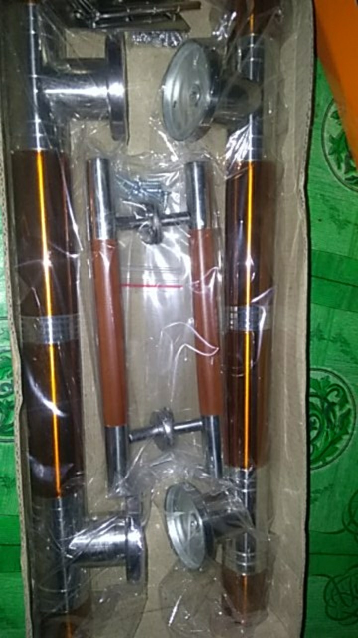 Handle Pintu Gold Tarikan Pintu 33 Cm Gagang Pintu Rumah Bulat Kunci Stainless Natural Coklat Cowak