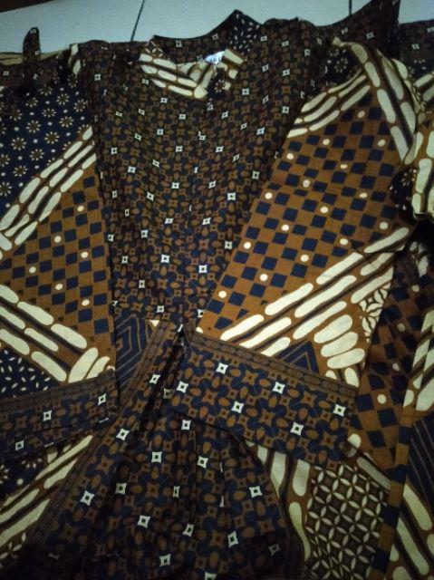 Couple Gamis Mataram Brownies Kombinasi Batik Long Terusan Seragam Pesta Muslim