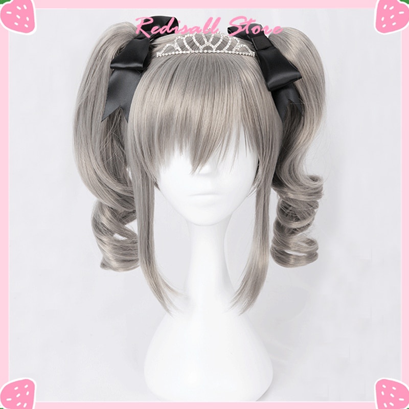 PREORDER Honkai Impact 3rd Bronya Zaychik Cosplay Wig Gray Long Curly Pigtail Heat Resistant Adult R