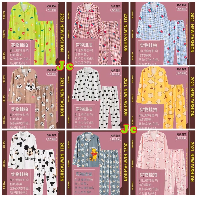 JC (50motif) Piyama Import Pp/ Piyama wanita lengan panjang / Piyama wanita muslima