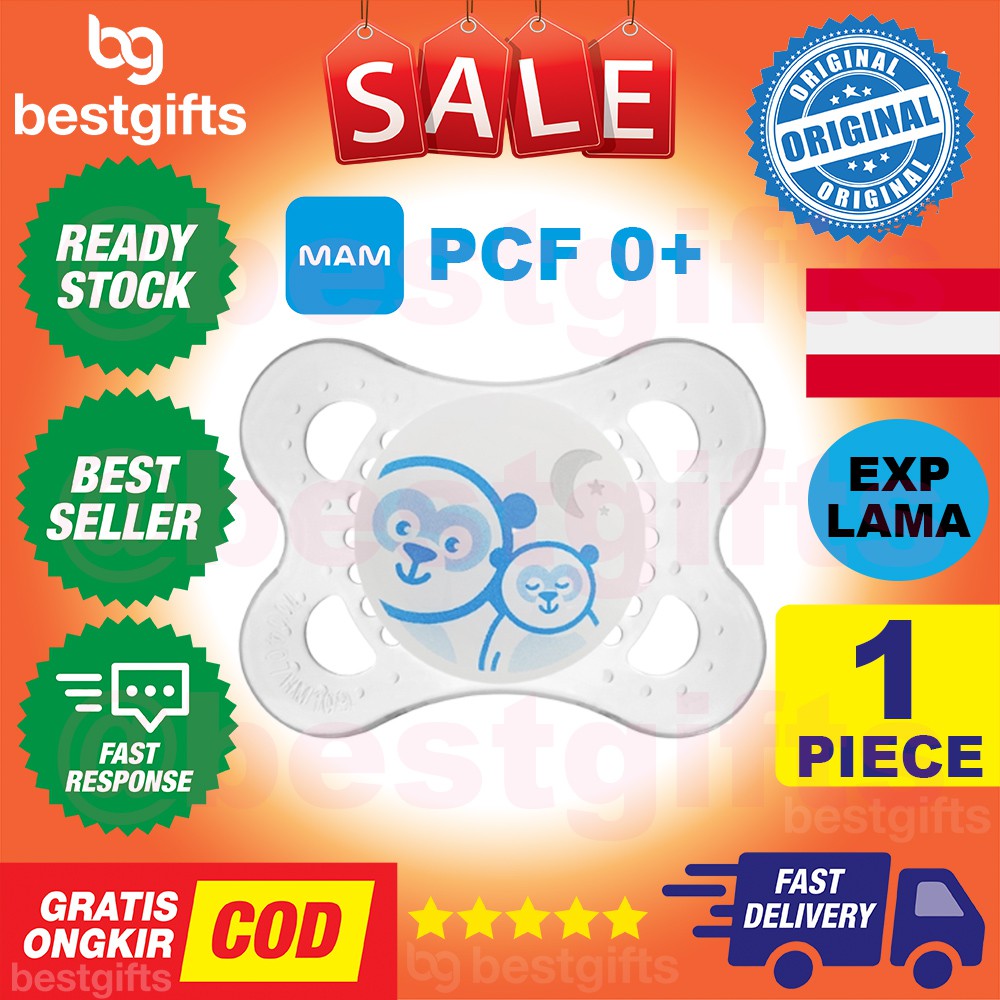 MAM PACIFIER PCF NIGHT 0+ MONTHS BOY BLUE BIRD EMPENG MALAM PUTING SUSU IBU DOT ANAK BAYI 0 BULAN