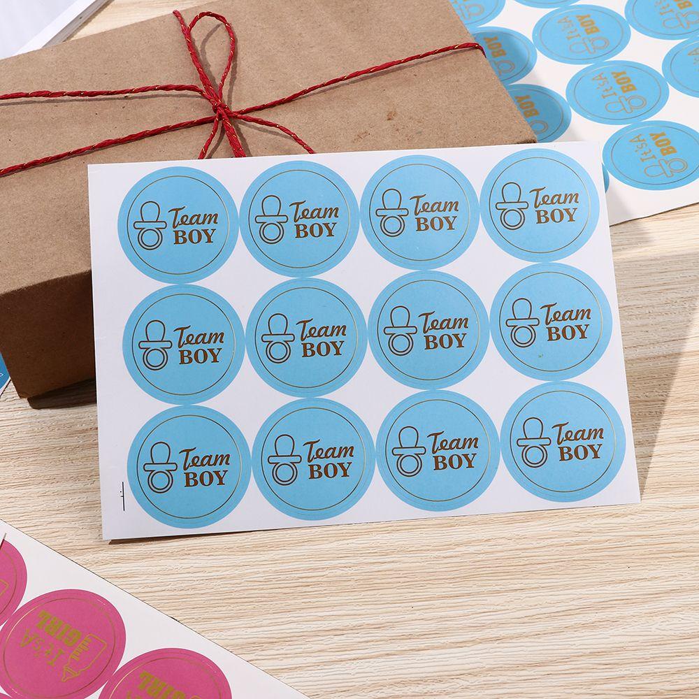 Chookyy 120PCS Stiker Team Boy /Girl Paket Bulat Dekorasi Vote Game Paster Baby Shower