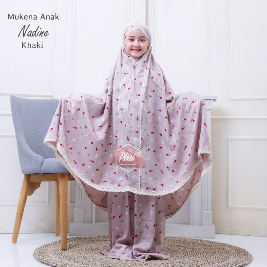 Mukena Siti Khadijah Anak Original Mukena Anak Tanggung Rayon Nadine Khaki