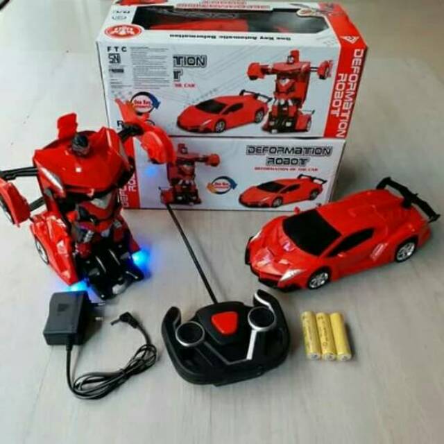 Mobil remot robot transformer mobil berubah robot