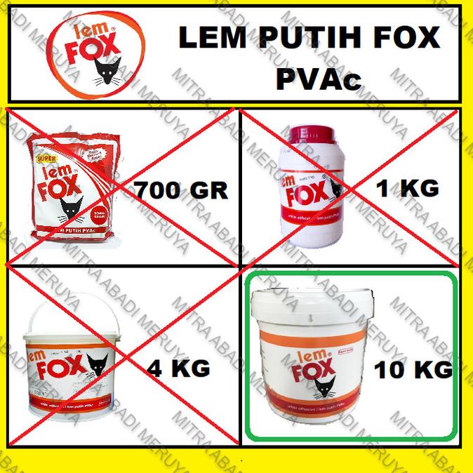 

[[COD]] Lem Putih Lem Kayu Lem PVAc Lem FOX 10kg HEMAT Kode 1267