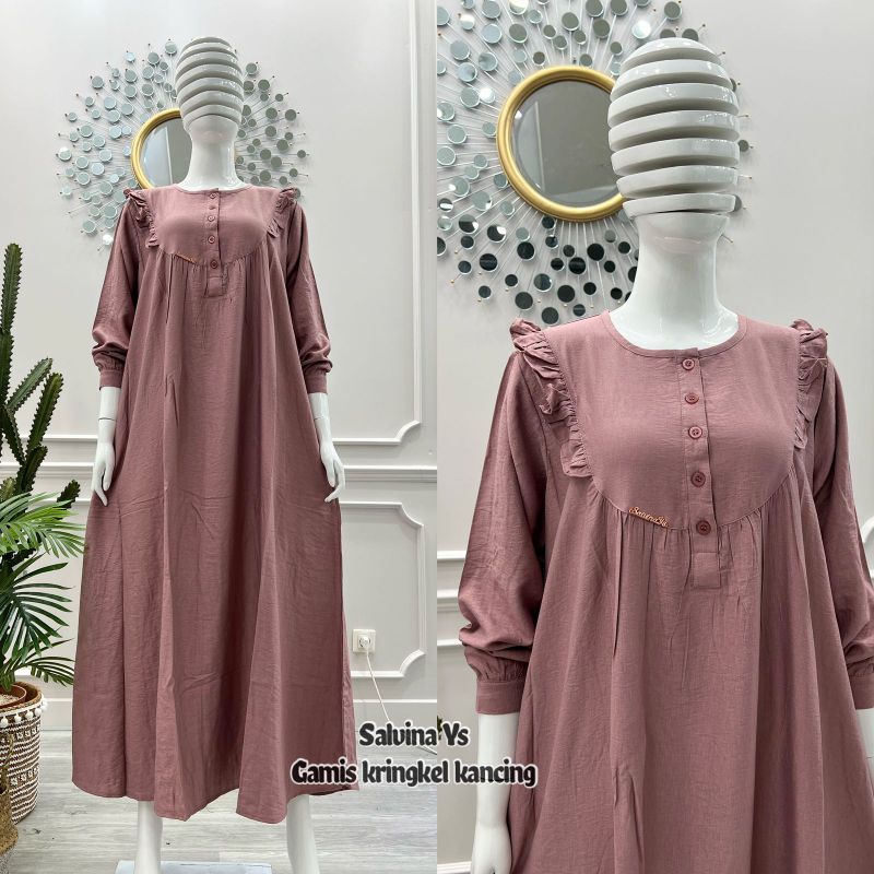 GAMIS SALVINA YS ORIGINAL/GAMIS CRINGKLE KANCING MANSET/GAMIS SALVINA KRINGKEL LIPAT BAHU/AHMED STOR