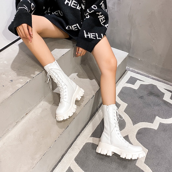 white chunky boots platform