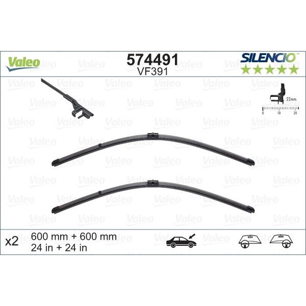 Wiper Blade Mercy W203 W212 - SET VALEO