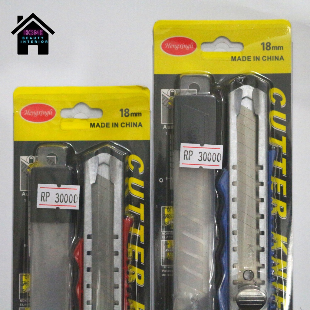 

Cutter Knife Hengxingli Plus Isi Mata Pisau Besi 18Mm Tajam